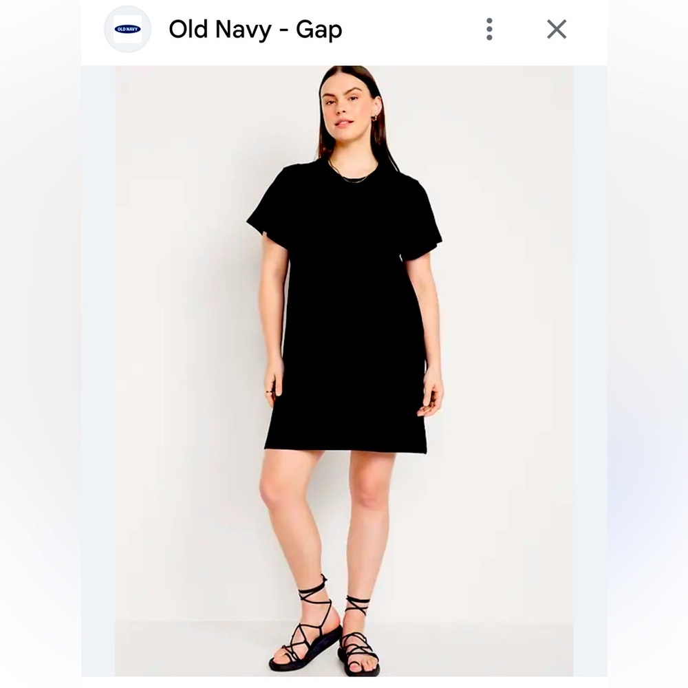 Old‎ Navy Crew Neck Black T-Shirt Dress